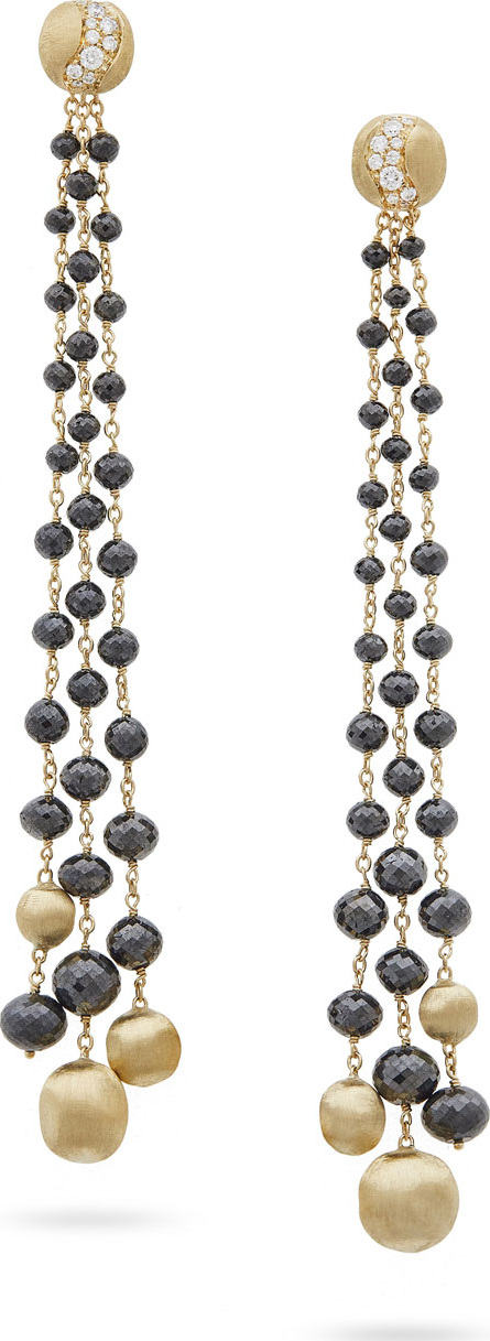 Marco Bicego Africa 18k Gold Black & White Diamond Dangle Earrings