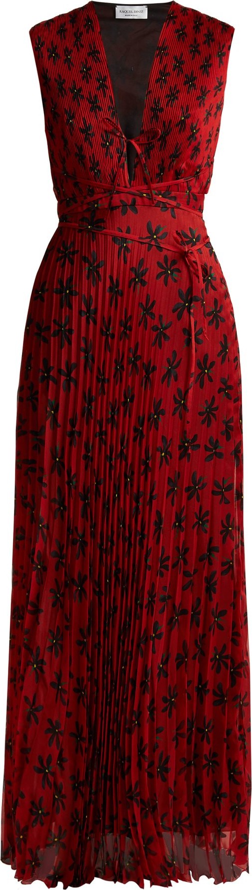 Raquel Diniz Mika floral-print pleated dress