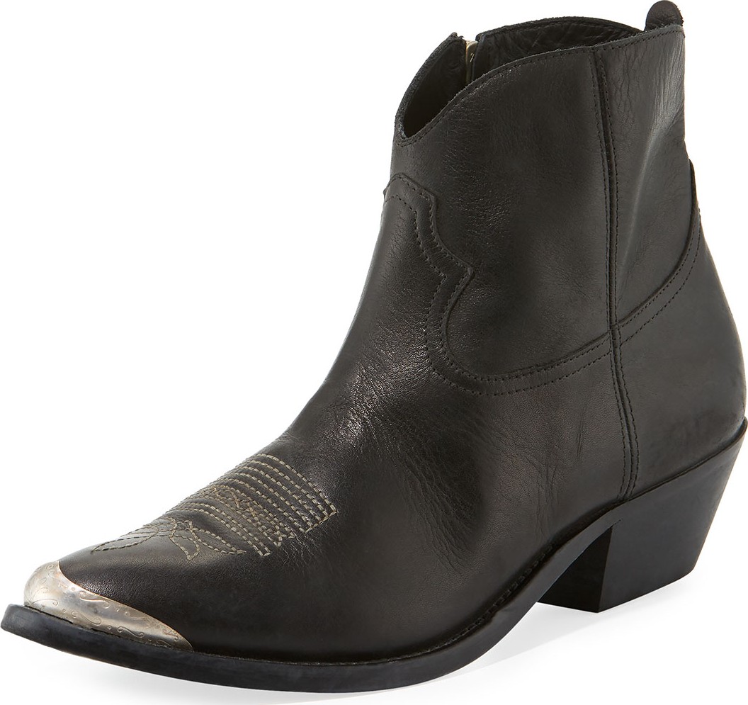 Golden Goose Deluxe Brand Young Leather Metal-Toe Ankle Boot