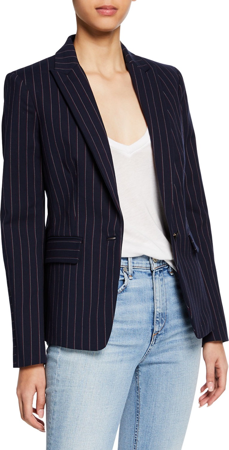 Rag & Bone Lexington Striped One-Button Blazer