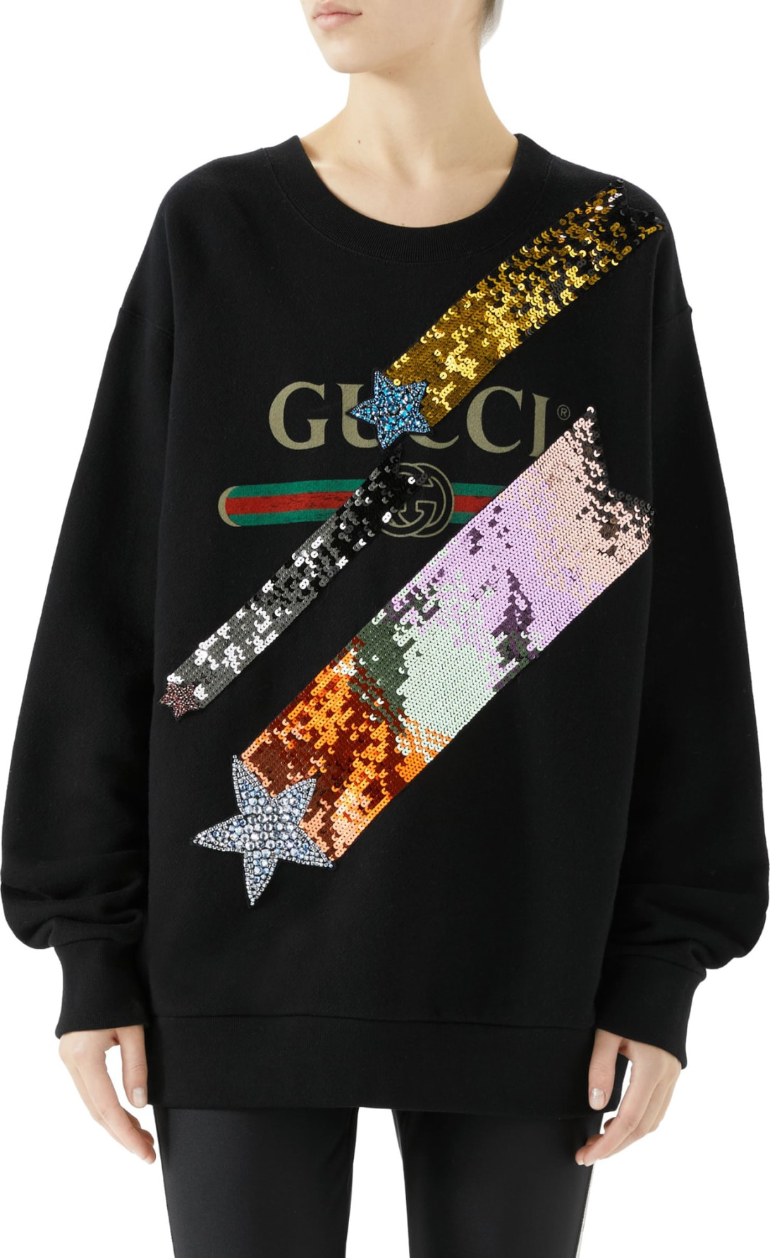 Gucci Lightning Sequin Logo Sweatshirt