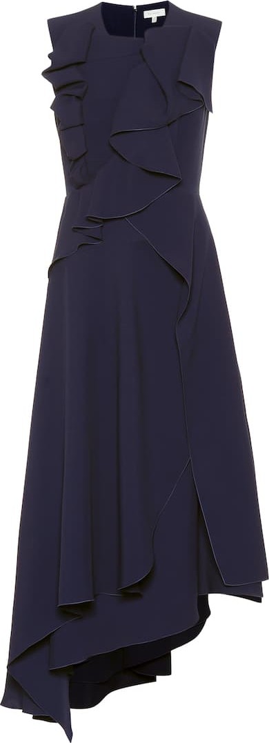 DELPOZO Ruffled crêpe midi dress