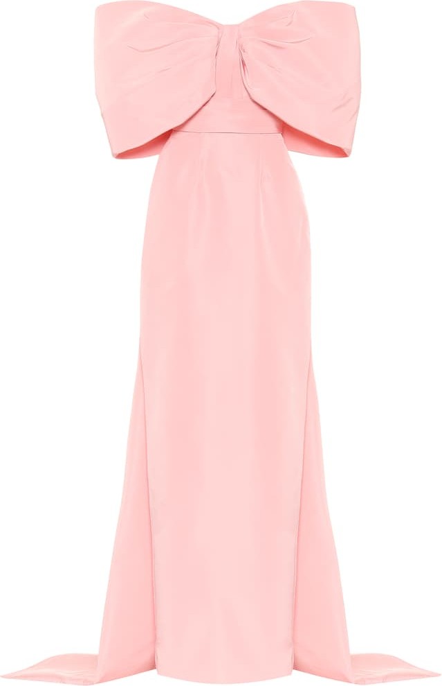 Monique Lhuillier Off-the-shoulder silk gown