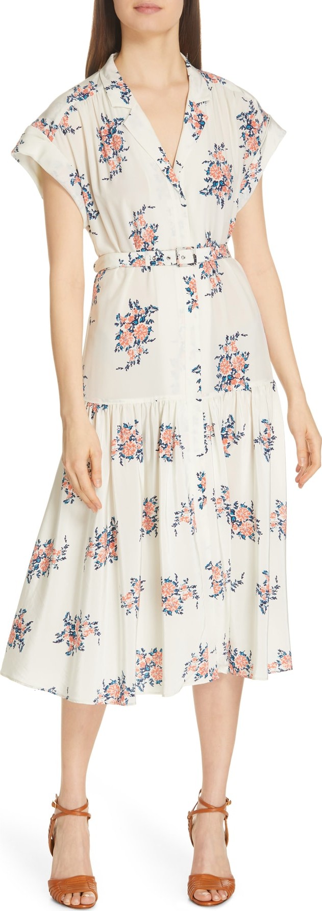 Veronica Beard Meagan Print Silk Midi Dress