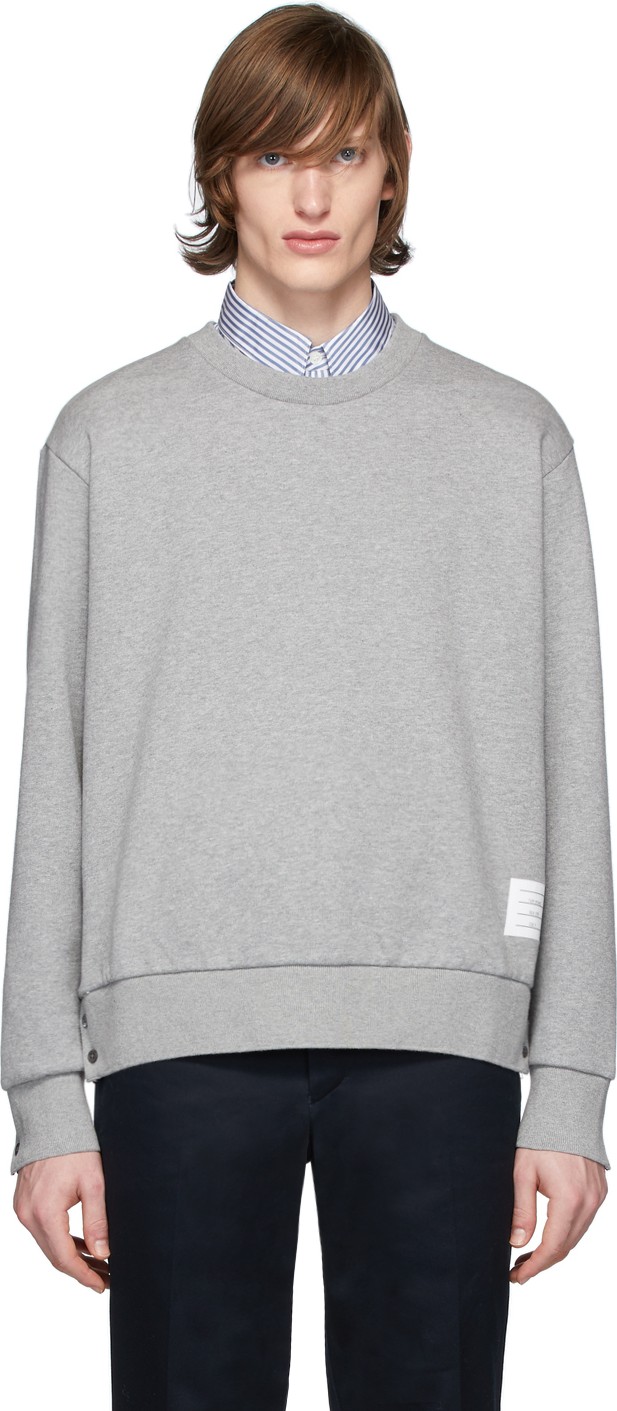 Thom Browne Grey RWB Stripe Sweatshirt