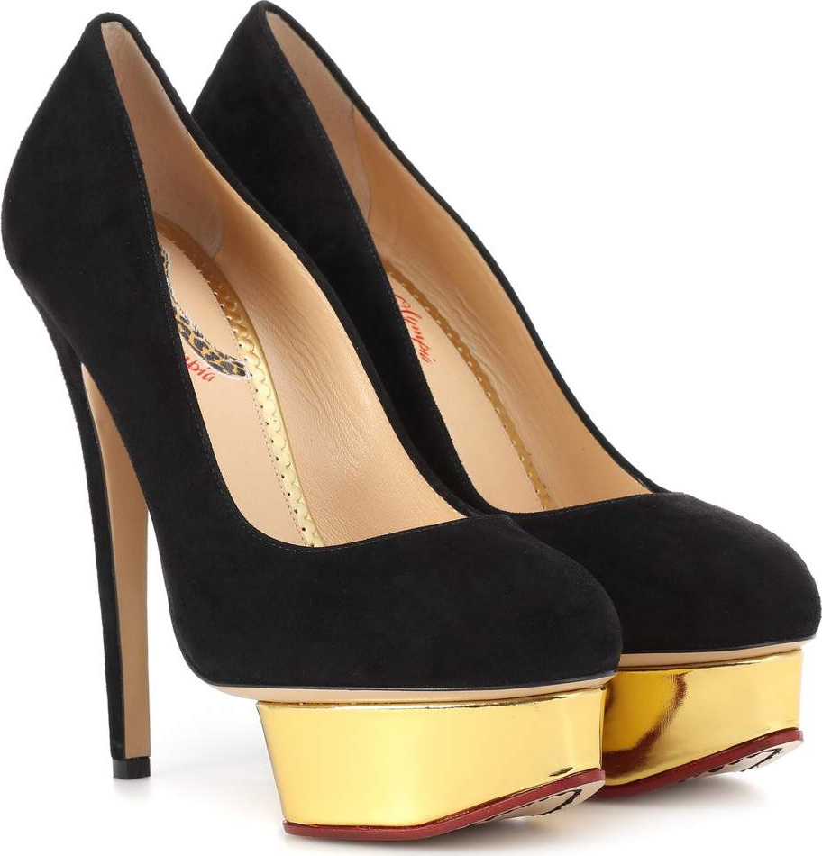 Charlotte Olympia Dolly suede platform pumps