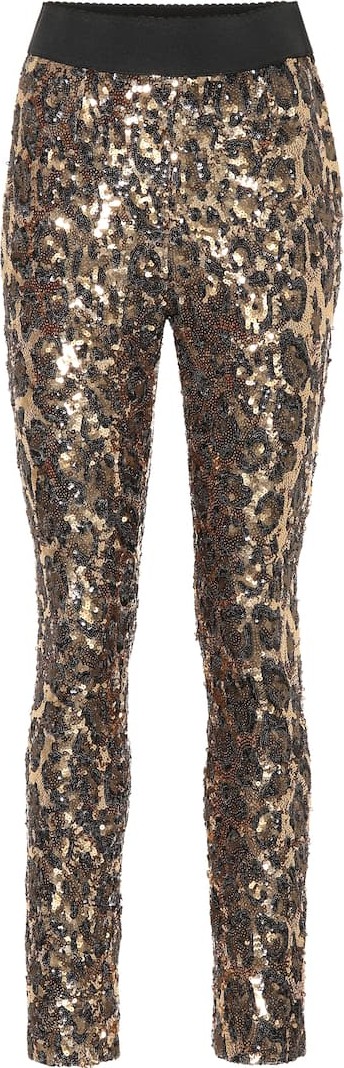 Dolce & Gabbana Leopard sequined leggings