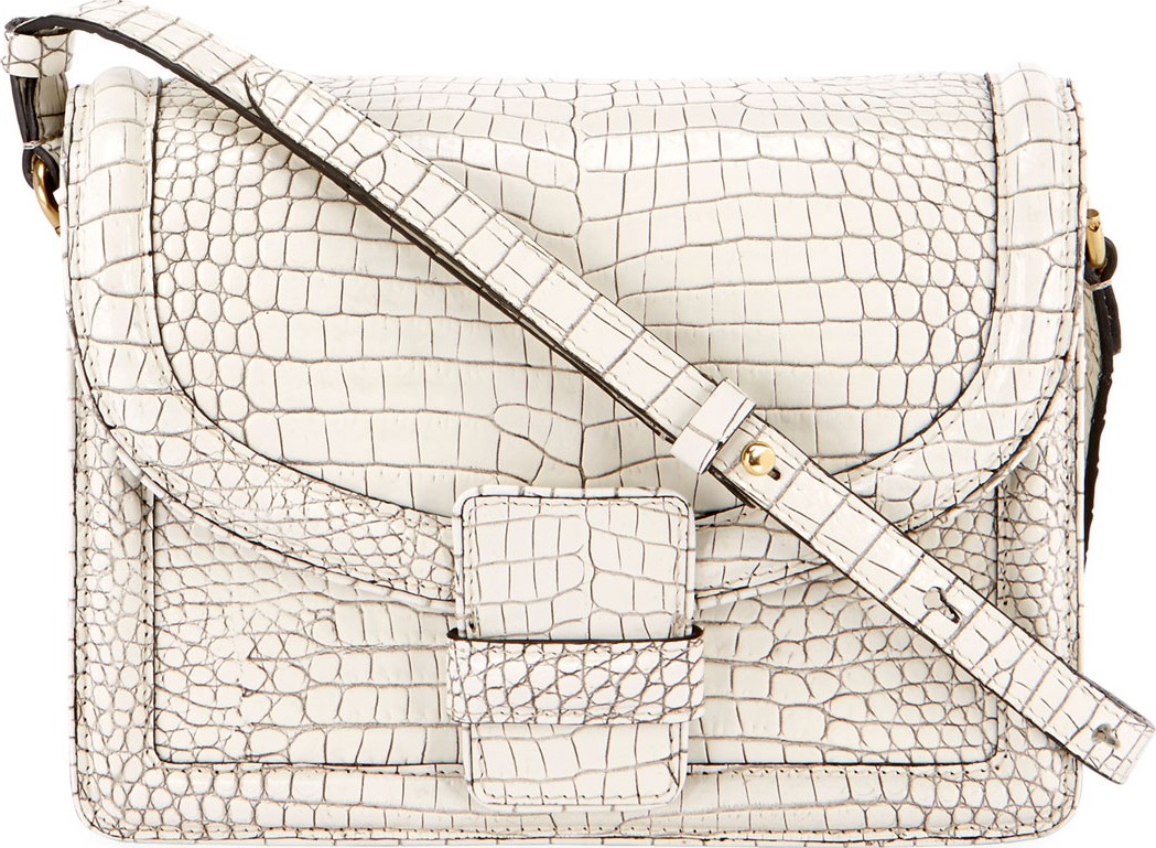 Dries Van Noten Crocodile-Embossed Shoulder Bag