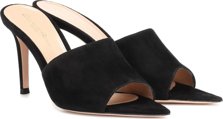Gianvito Rossi Pointy 85 suede mules