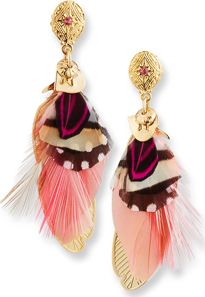 GAS Bijoux Sao Feather Drop Earrings