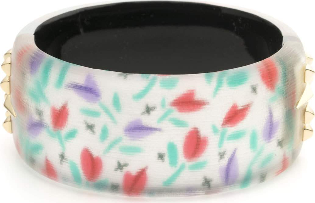 Alexis Bittar Tulip-Print Large Studded Hinge Bracelet