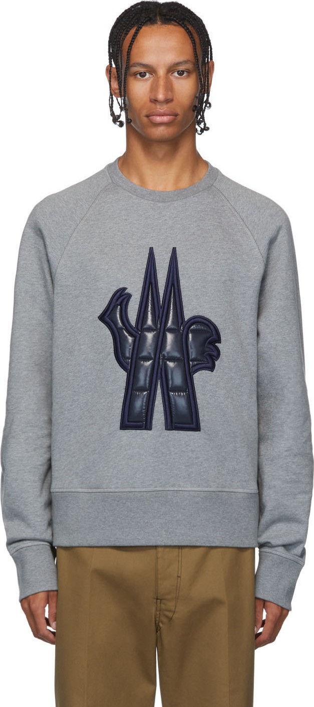 Moncler Grey Logo Maglia Sweatshirt