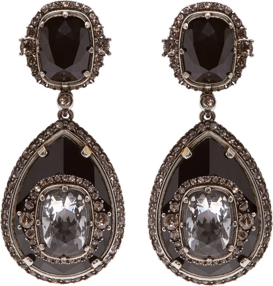 Alexander McQueen Crystal-embellished drop earrings