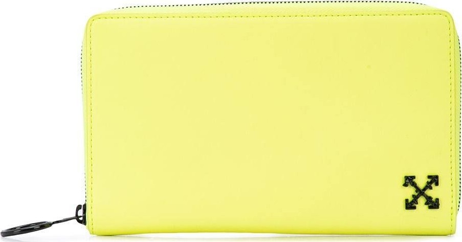 Off White Neon Zip Around Clutch
