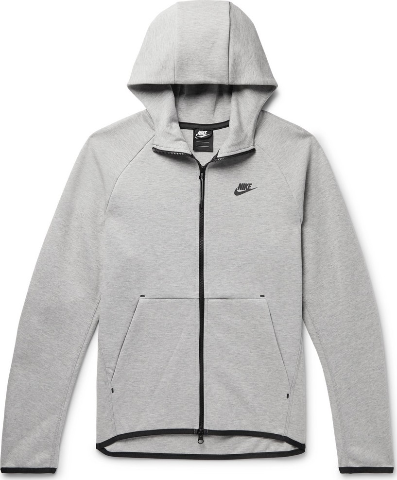 Nike Sportswear Mélange Cotton-Blend Tech Fleece Zip-Up Hoodie