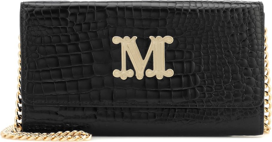 Max Mara Con croc-effect leather shoulder bag