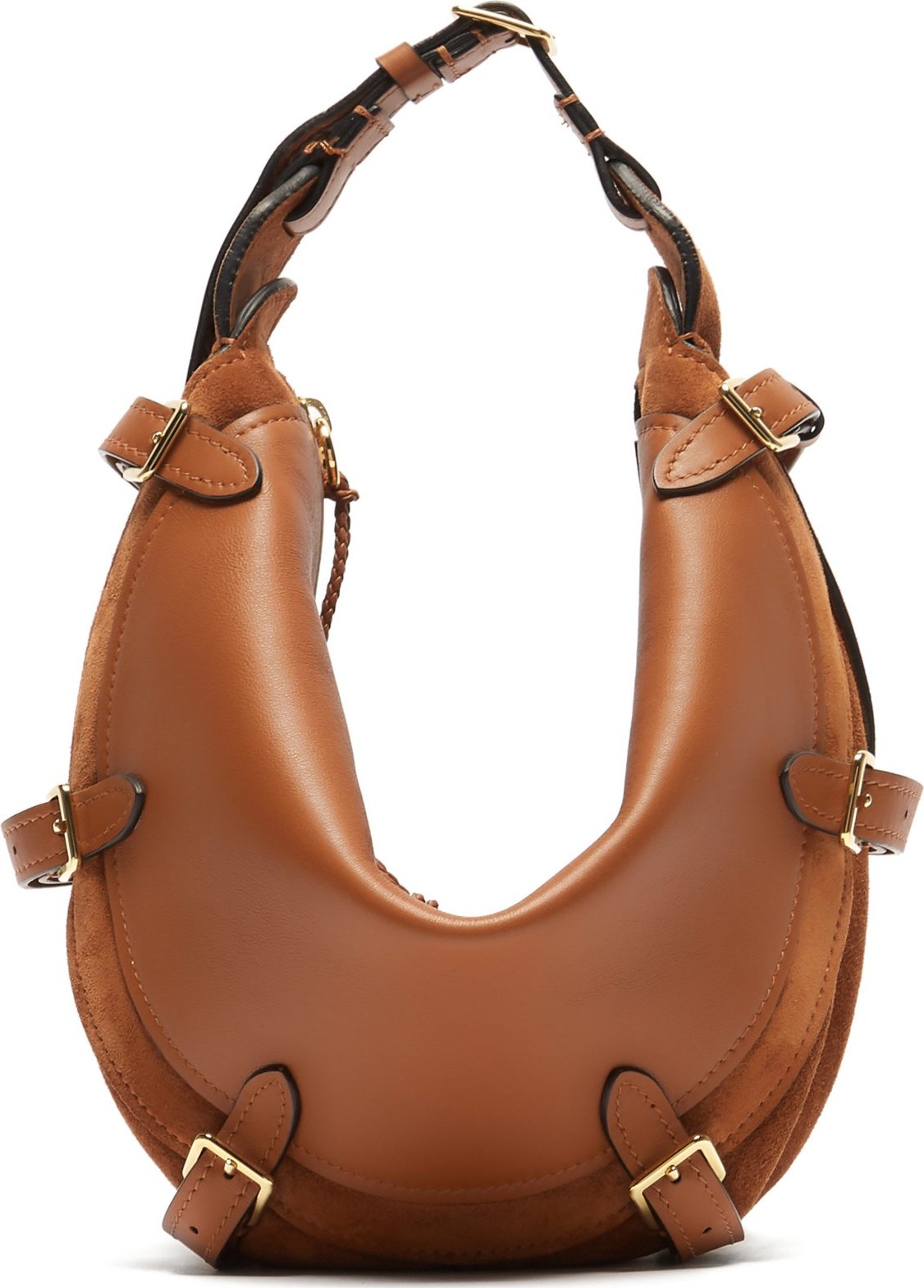 Altuzarra Play small buckled leather and suede bag