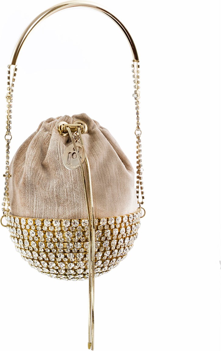 Rosantica Kingham Half Moon Velvet Minaudiere Bag