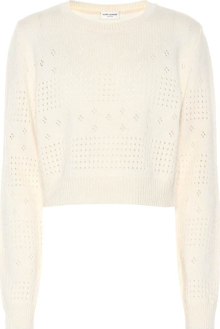 Saint Laurent Wool-blend cropped sweater