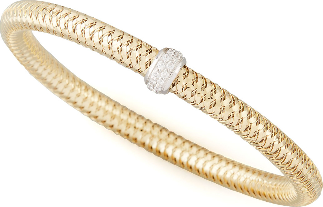 Roberto Coin Primavera 18k Diamond-Station Bracelet, 0.22 TCW