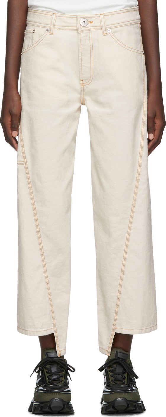Lanvin Off-White Asymmetric Jeans