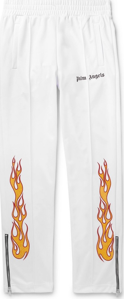 Palm Angels Tapered Glittered-Print Tech-Jersey Track Pants