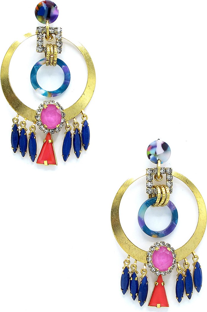 Elizabeth Cole Colla Hoop Drop Earrings