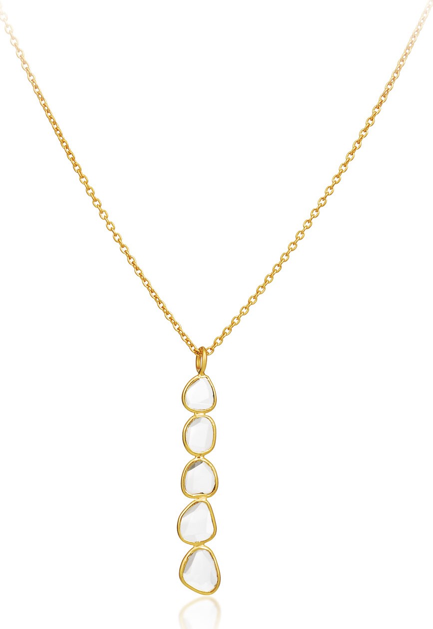 Legend Amrapali Polki Diamond Slice Linear Pendant Necklace
