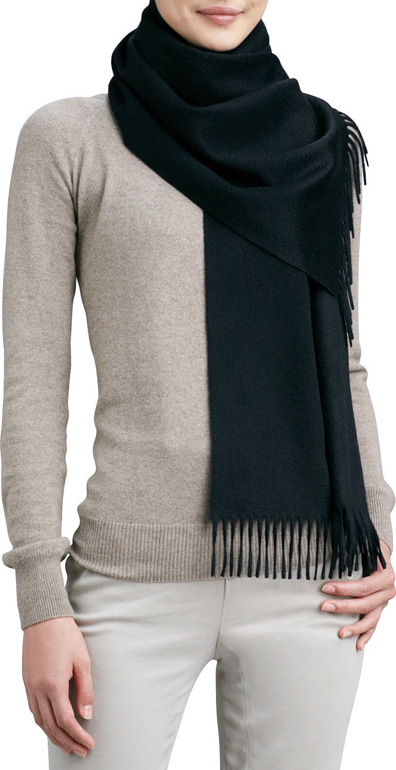 Loro Piana Grande Unita Cashmere Scarf, White