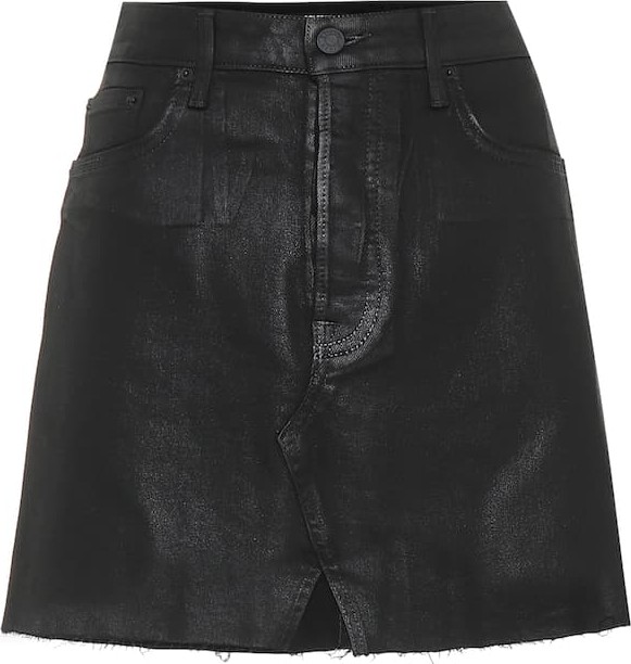 Grlfrnd The Milla coated denim miniskirt