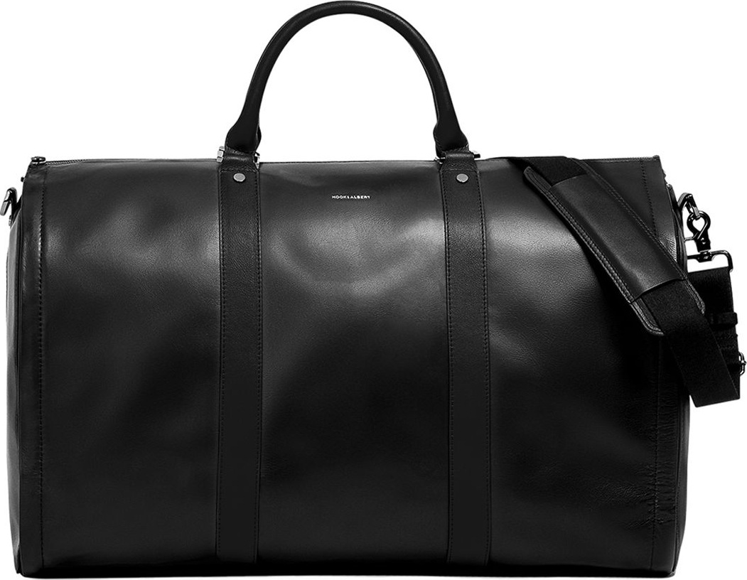 Hook & Albert Men's Smooth Leather Garment Duffel Bag Carryon Luggage
