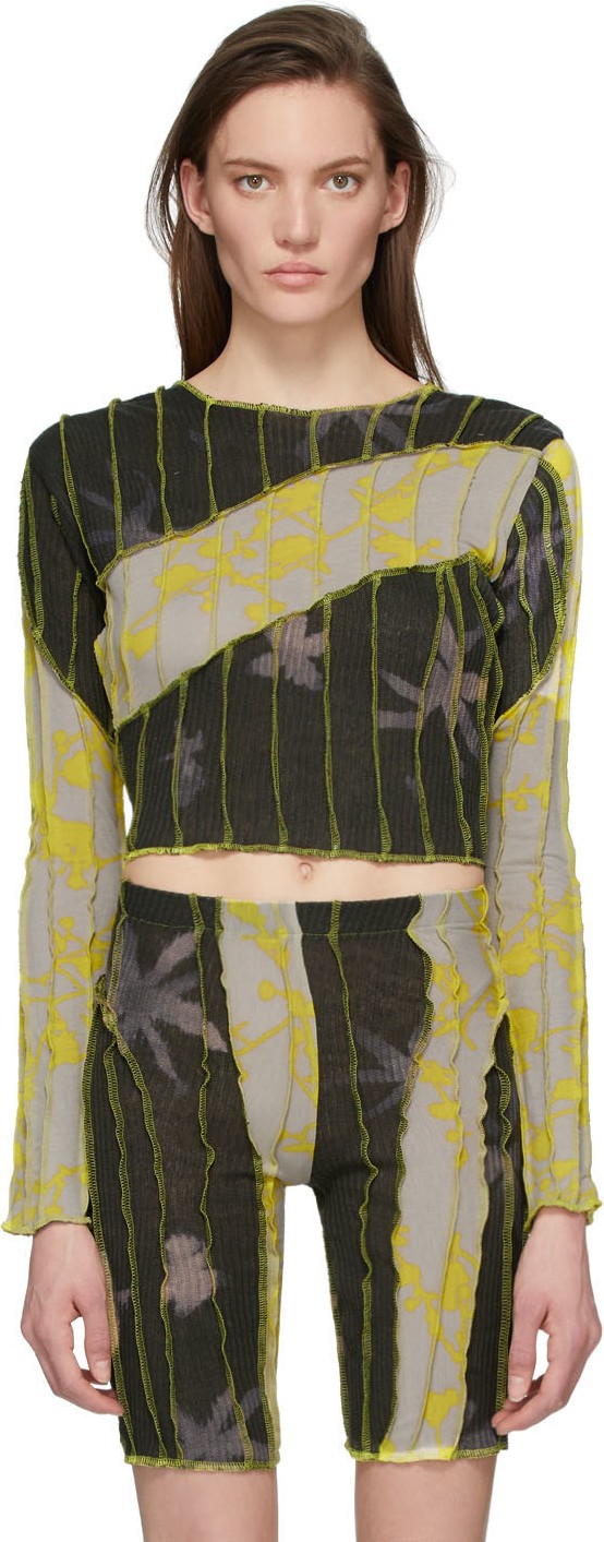 Helenamanzano SSENSE Exclusive Grey & Yellow Anemone T-Shirt