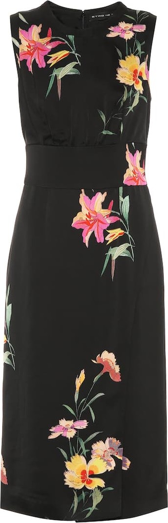Etro Floral crêpe midi dress