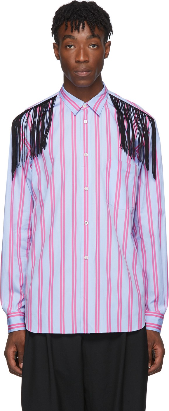 Comme Des Garçons Homme Plus Pink Fringed Shirt