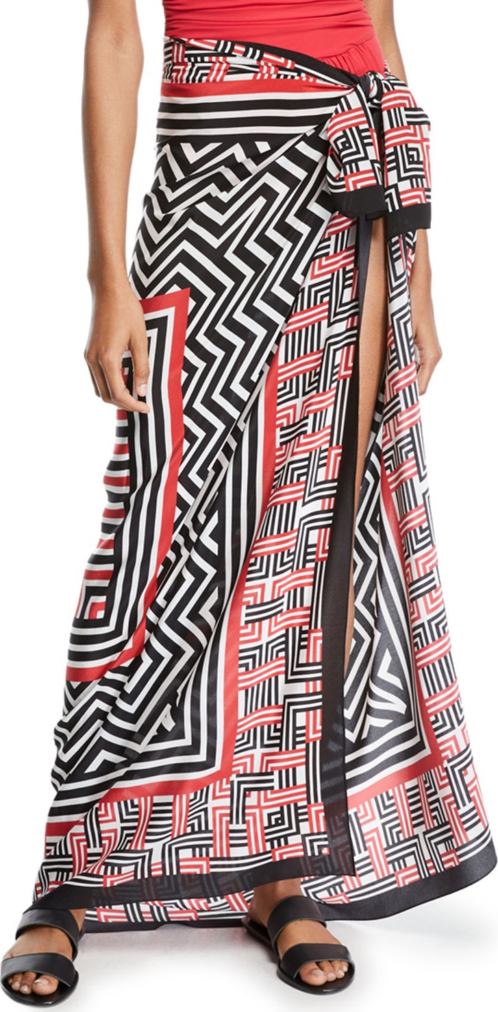 Gottex Retro Printed Silk Coverup Pareo