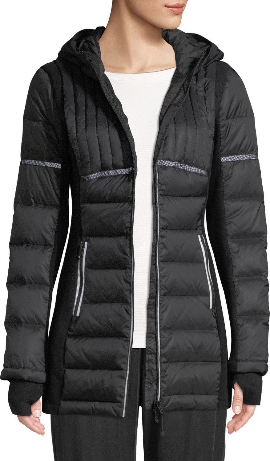 Blanc Noir Reflective Inset Featherweight Parka Puffer Jacket