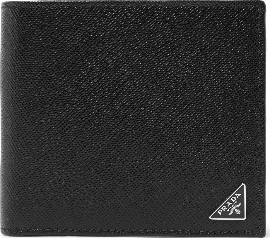 Prada Logo-Appliquéd Saffiano Leather Billfold Wallet