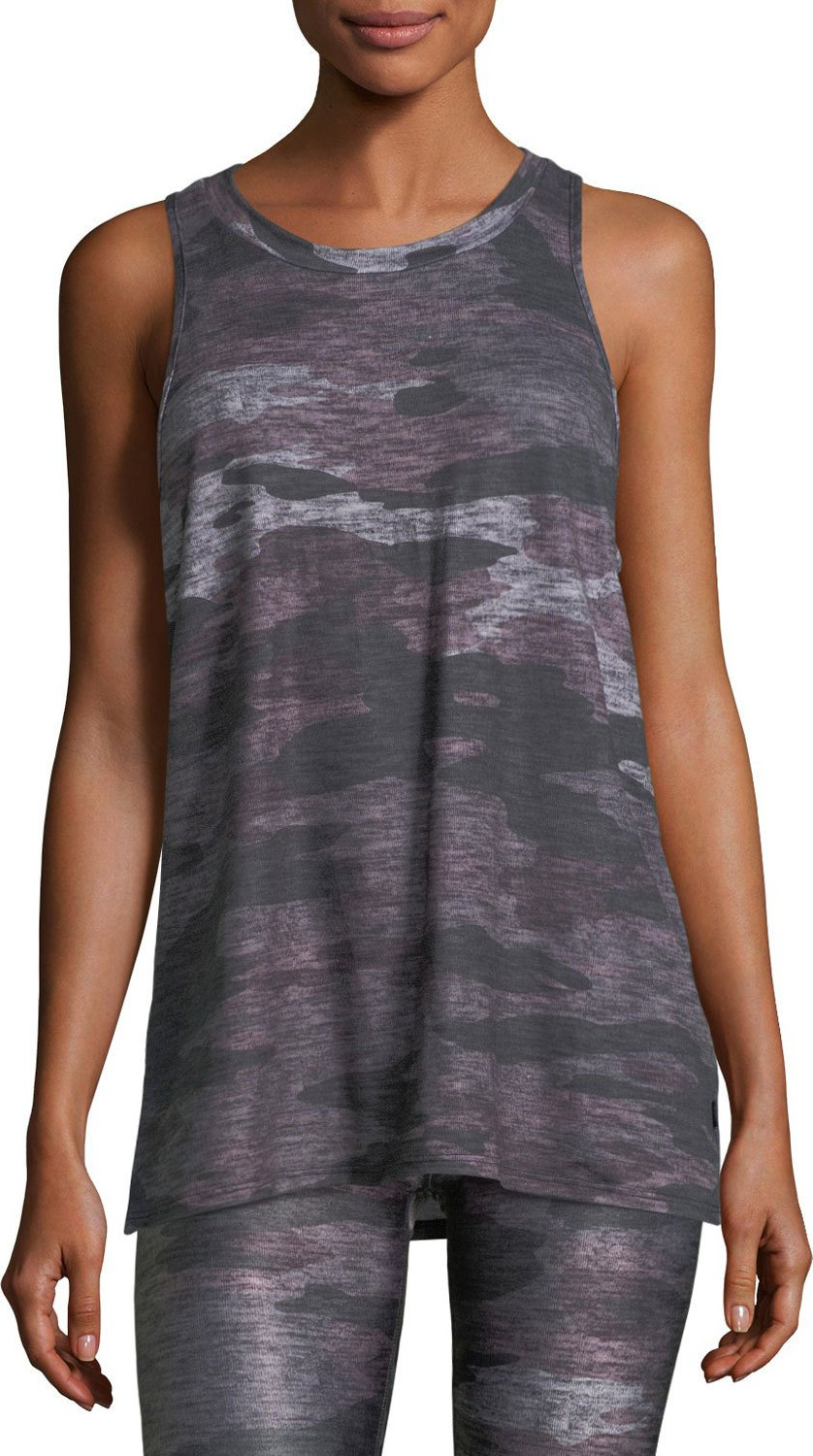 Terez Crewneck Racerback Heathered Camo Tank