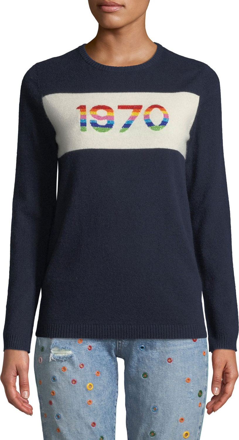 Bella Freud 1970 Rainbow Graphic Cashmere Sweater