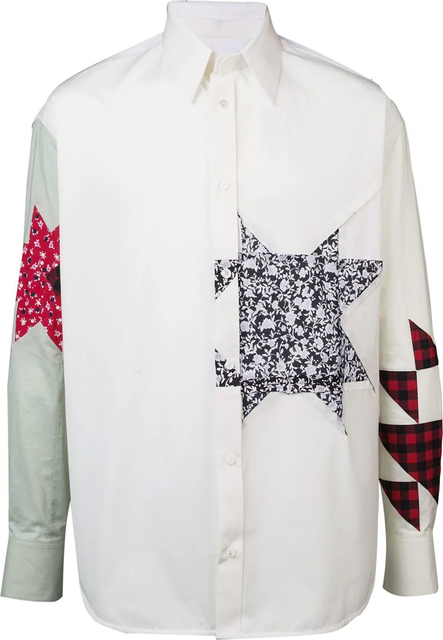 Calvin Klein 205W39NYC embellished patchwork shirt