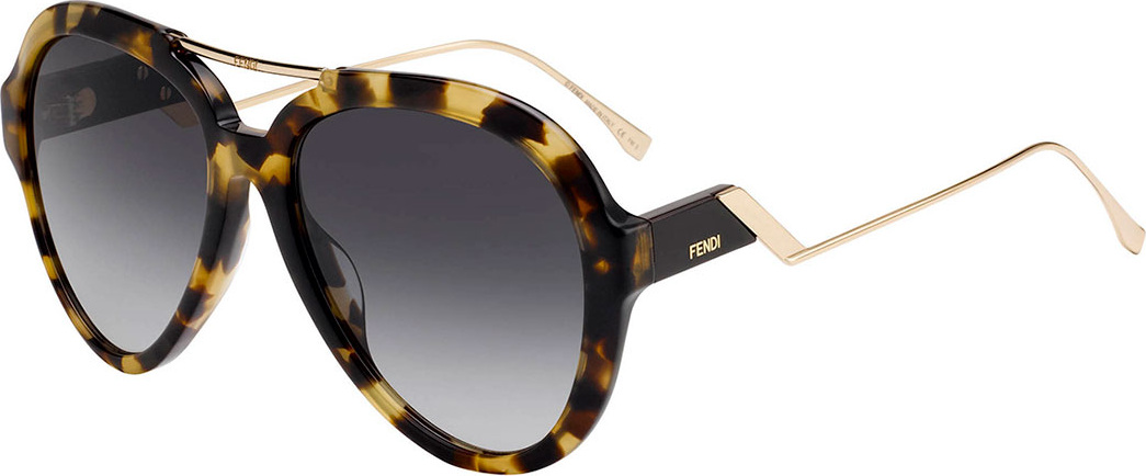 Fendi Acetate & Metal Aviator Sunglasses