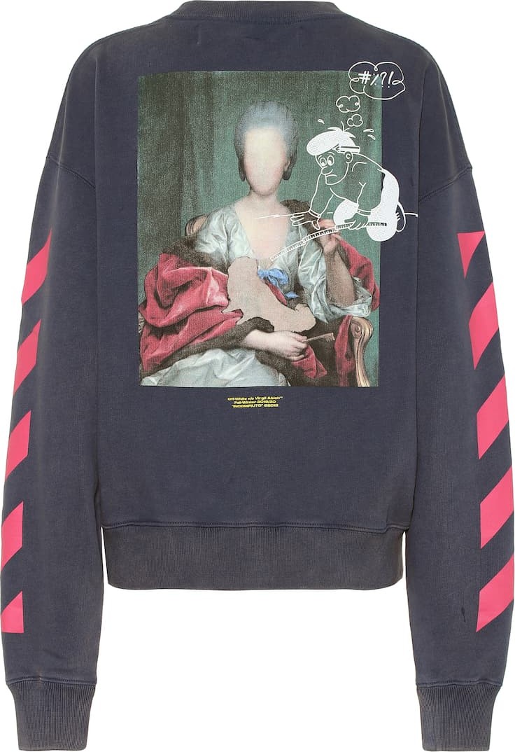 Off White Printed cotton sweatshirt