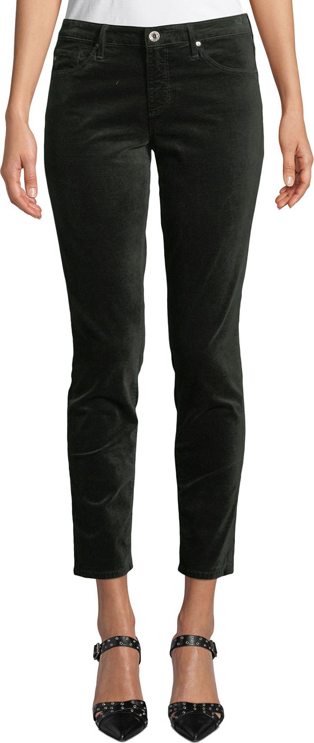 AG Jeans The Prima Mid-Rise Velvet Cigarette Pants