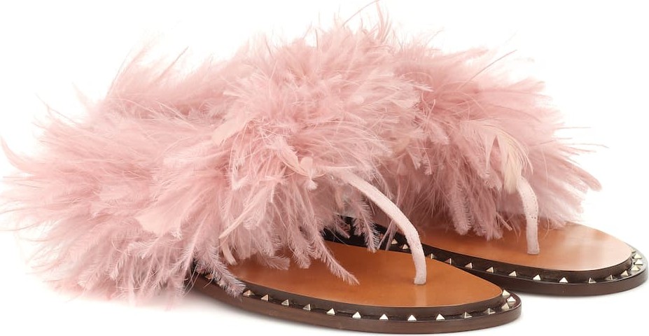 Valentino Valentino Garavani Soul Feathers leather sandals