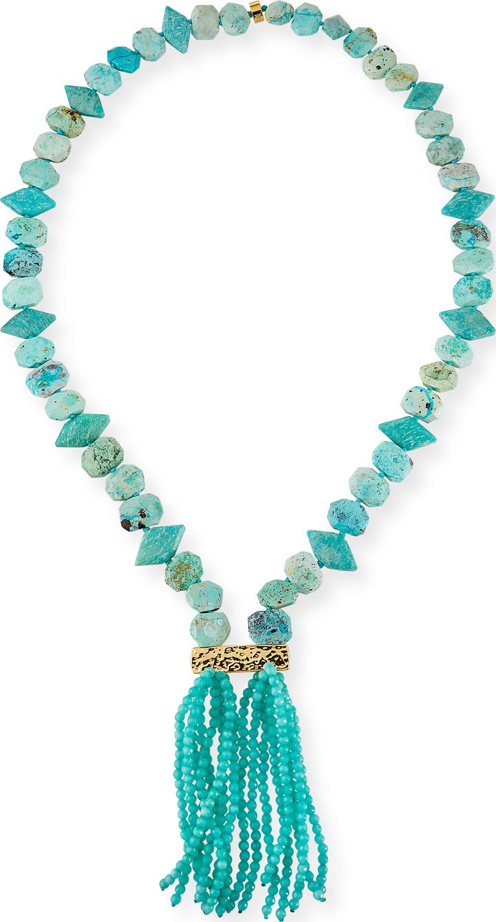 NEST Jewelry Long Amazonite Tassel Necklace