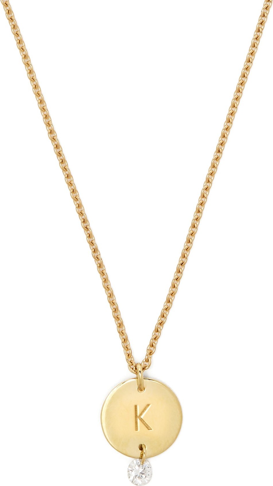 Raphaele Canot Set Free 18kt gold & diamond K-charm necklace