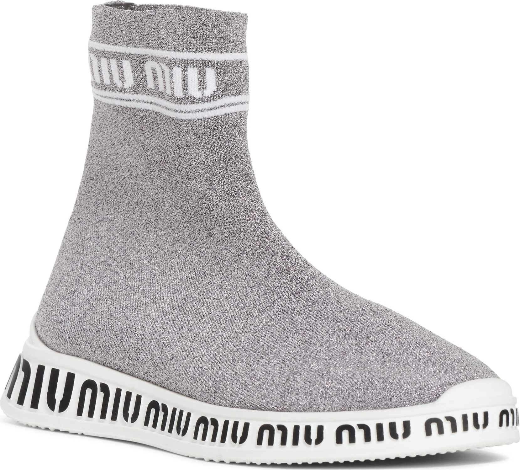 Miu Miu Logo Sock Slip-On Sneaker