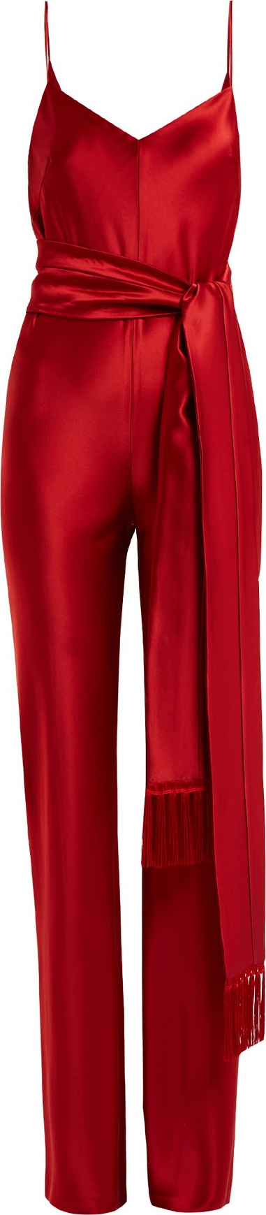 Galvan Cuzco tassel-embellished wide-leg satin jumpsuit