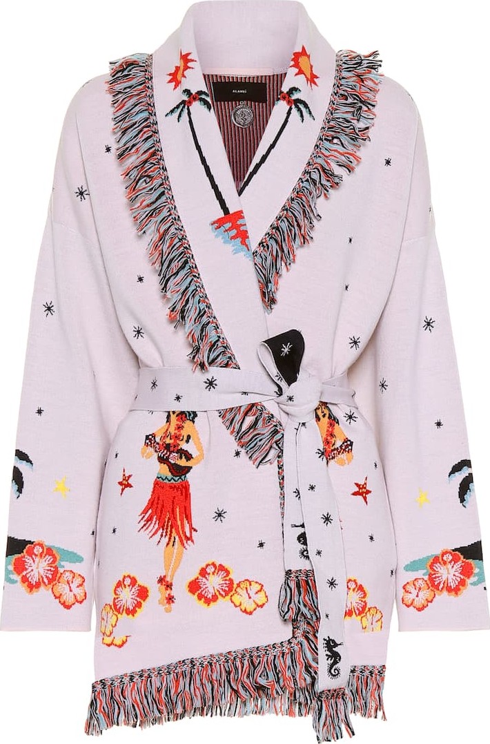 Alanui Jacquard wool-blend cardigan