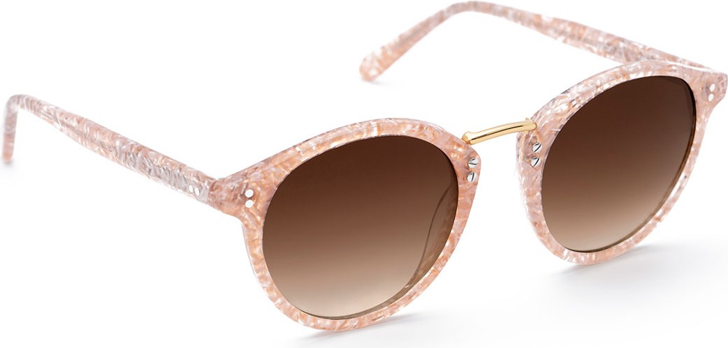 KREWE Taylor Marbleized Acetate Round Sunglasses